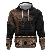 Fiji Palm Leaves Zip Hoodie Masi and Tapa Tribal Pattern Beige Color LT03 Pullover Hoodie Beige - Polynesian Pride