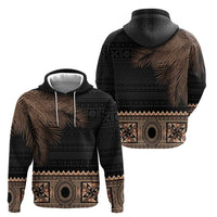 Fiji Palm Leaves Zip Hoodie Masi and Tapa Tribal Pattern Beige Color LT03 - Polynesian Pride