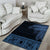 Fiji Palm Leaves Area Rug Masi and Tapa Tribal Pattern Blue Color