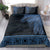 Fiji Palm Leaves Bedding Set Masi and Tapa Tribal Pattern Blue Color