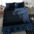 Fiji Palm Leaves Bedding Set Masi and Tapa Tribal Pattern Blue Color