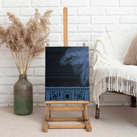 Fiji Palm Leaves Canvas Wall Art Masi and Tapa Tribal Pattern Blue Color LT03 - Polynesian Pride