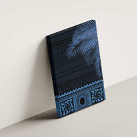 Fiji Palm Leaves Canvas Wall Art Masi and Tapa Tribal Pattern Blue Color LT03 - Polynesian Pride