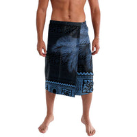Fiji Palm Leaves Lavalava Masi and Tapa Tribal Pattern Blue Color LT03 Blue - Polynesian Pride