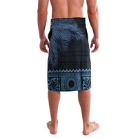 Fiji Palm Leaves Lavalava Masi and Tapa Tribal Pattern Blue Color LT03 - Polynesian Pride