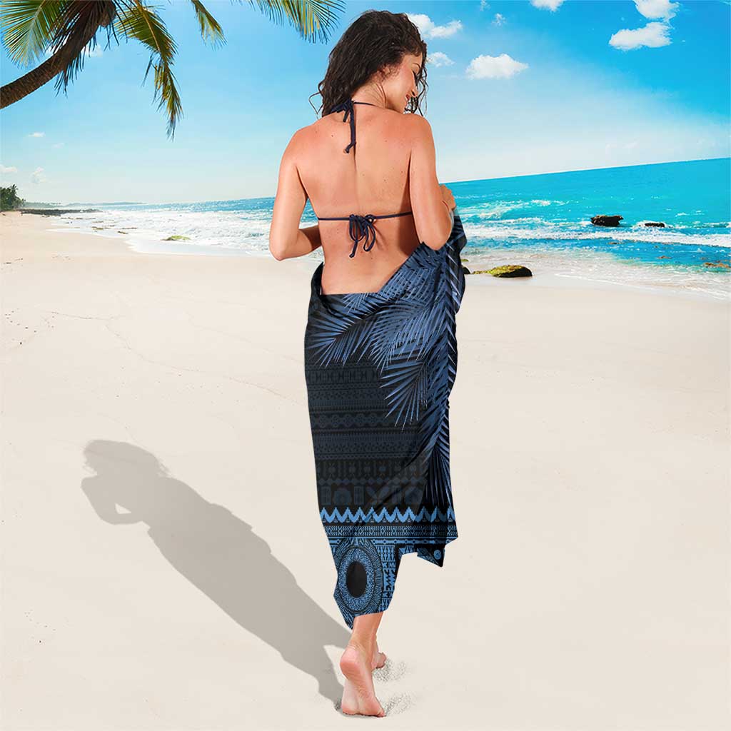 Fiji Palm Leaves Sarong Masi and Tapa Tribal Pattern Blue Color LT03 - Polynesian Pride