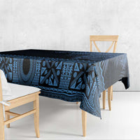 Fiji Palm Leaves Tablecloth Masi and Tapa Tribal Pattern Blue Color LT03 - Polynesian Pride