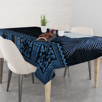 Fiji Palm Leaves Tablecloth Masi and Tapa Tribal Pattern Blue Color LT03 - Polynesian Pride