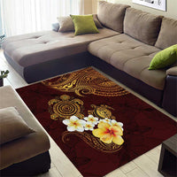 Polynesian Turtle Area Rug Plumeria Hibiscus Pattern Oxblood LT03 - Polynesian Pride