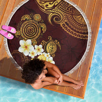 Polynesian Turtle Beach Blanket Plumeria Hibiscus Pattern Oxblood LT03 - Polynesian Pride
