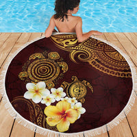 Polynesian Turtle Beach Blanket Plumeria Hibiscus Pattern Oxblood LT03 - Polynesian Pride