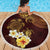 Polynesian Turtle Beach Blanket Plumeria Hibiscus Pattern Oxblood