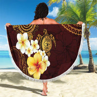 Polynesian Turtle Beach Blanket Plumeria Hibiscus Pattern Oxblood LT03 - Polynesian Pride