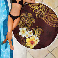 Polynesian Turtle Beach Blanket Plumeria Hibiscus Pattern Oxblood LT03 - Polynesian Pride