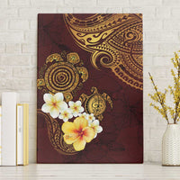 Polynesian Turtle Canvas Wall Art Plumeria Hibiscus Pattern Oxblood LT03 Without Frame Oxblood - Polynesian Pride