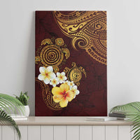 Polynesian Turtle Canvas Wall Art Plumeria Hibiscus Pattern Oxblood LT03 - Polynesian Pride