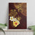 Polynesian Turtle Canvas Wall Art Plumeria Hibiscus Pattern Oxblood