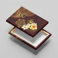 Polynesian Turtle Canvas Wall Art Plumeria Hibiscus Pattern Oxblood LT03 - Polynesian Pride