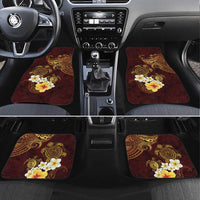 Polynesian Turtle Car Mats Plumeria Hibiscus Pattern Oxblood LT03 Set 4pcs Oxblood - Polynesian Pride