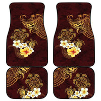Polynesian Turtle Car Mats Plumeria Hibiscus Pattern Oxblood LT03 - Polynesian Pride