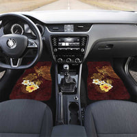 Polynesian Turtle Car Mats Plumeria Hibiscus Pattern Oxblood LT03 Set 2pcs - Front Oxblood - Polynesian Pride