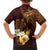 Polynesian Turtle Family Matching Long Sleeve Bodycon Dress and Hawaiian Shirt Plumeria Hibiscus Pattern Oxblood