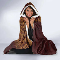 Polynesian Turtle Hooded Blanket Plumeria Hibiscus Pattern Oxblood LT03 - Polynesian Pride
