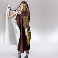 Polynesian Turtle Hooded Blanket Plumeria Hibiscus Pattern Oxblood LT03 - Polynesian Pride
