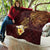 Polynesian Turtle Quilt Plumeria Hibiscus Pattern Oxblood