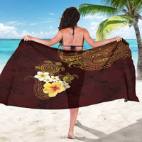 Polynesian Turtle Sarong Plumeria Hibiscus Pattern Oxblood LT03 - Polynesian Pride