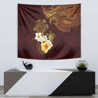 Polynesian Turtle Tapestry Plumeria Hibiscus Pattern Oxblood LT03 - Polynesian Pride