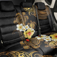 Polynesian Turtle Back Car Seat Cover Plumeria Hibiscus Pattern Black Color LT03 - Polynesian Pride