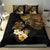 Polynesian Turtle Bedding Set Plumeria Hibiscus Pattern Black Color