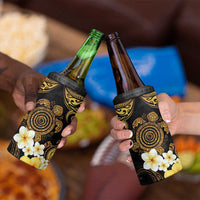 Polynesian Turtle 4 in 1 Can Cooler Tumbler Plumeria Hibiscus Pattern Black Color LT03 - Polynesian Pride