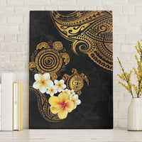 Polynesian Turtle Canvas Wall Art Plumeria Hibiscus Pattern Black Color LT03 Without Frame Black - Polynesian Pride