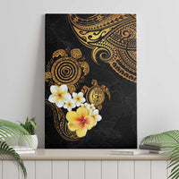 Polynesian Turtle Canvas Wall Art Plumeria Hibiscus Pattern Black Color LT03 - Polynesian Pride
