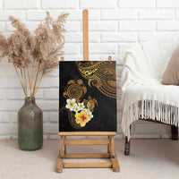 Polynesian Turtle Canvas Wall Art Plumeria Hibiscus Pattern Black Color LT03 - Polynesian Pride