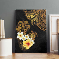 Polynesian Turtle Canvas Wall Art Plumeria Hibiscus Pattern Black Color LT03 - Polynesian Pride