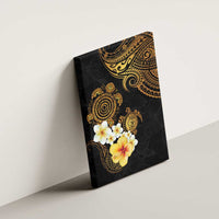 Polynesian Turtle Canvas Wall Art Plumeria Hibiscus Pattern Black Color LT03 - Polynesian Pride