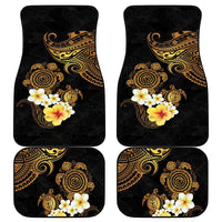 Polynesian Turtle Car Mats Plumeria Hibiscus Pattern Black Color LT03 - Polynesian Pride