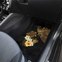 Polynesian Turtle Car Mats Plumeria Hibiscus Pattern Black Color LT03 - Polynesian Pride