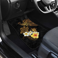 Polynesian Turtle Car Mats Plumeria Hibiscus Pattern Black Color LT03 - Polynesian Pride