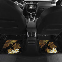 Polynesian Turtle Car Mats Plumeria Hibiscus Pattern Black Color LT03 Set 2pcs - Back Black - Polynesian Pride