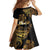 Polynesian Turtle Family Matching Long Sleeve Bodycon Dress and Hawaiian Shirt Plumeria Hibiscus Pattern Black Color