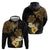 Polynesian Turtle Hoodie Plumeria Hibiscus Pattern Black Color