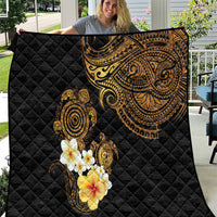 Polynesian Turtle Quilt Plumeria Hibiscus Pattern Black Color LT03 Black - Polynesian Pride
