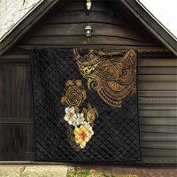 Polynesian Turtle Quilt Plumeria Hibiscus Pattern Black Color LT03 - Polynesian Pride