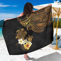 Polynesian Turtle Sarong Plumeria Hibiscus Pattern Black Color LT03 One Size 44 x 66 inches Black - Polynesian Pride