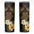 Polynesian Turtle Skinny Tumbler Plumeria Hibiscus Pattern Black Color