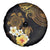 Polynesian Turtle Spare Tire Cover Plumeria Hibiscus Pattern Black Color